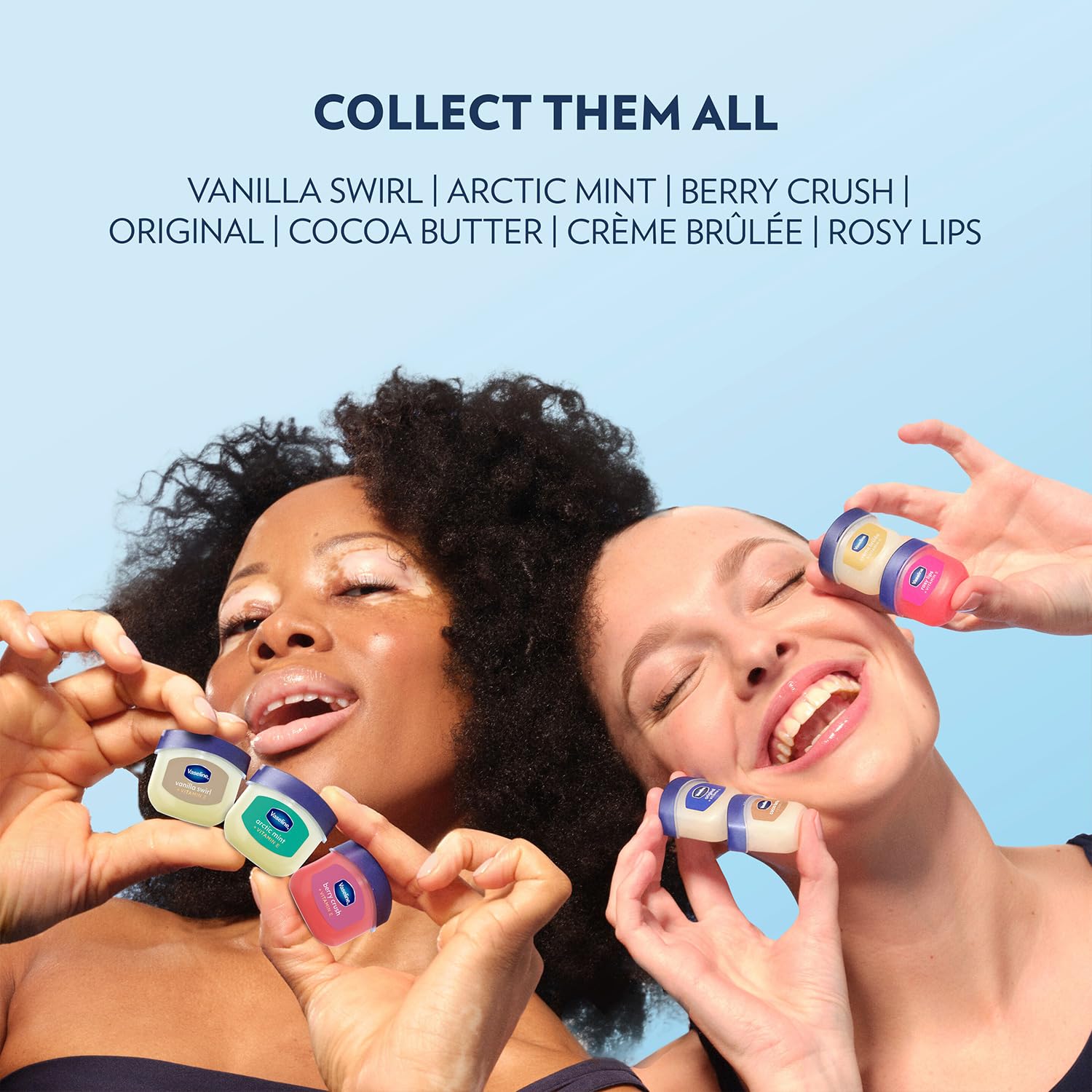 Vaseline Lip Therapy Mini Lip Balm, 0.25 Oz Jars, Pack of 8