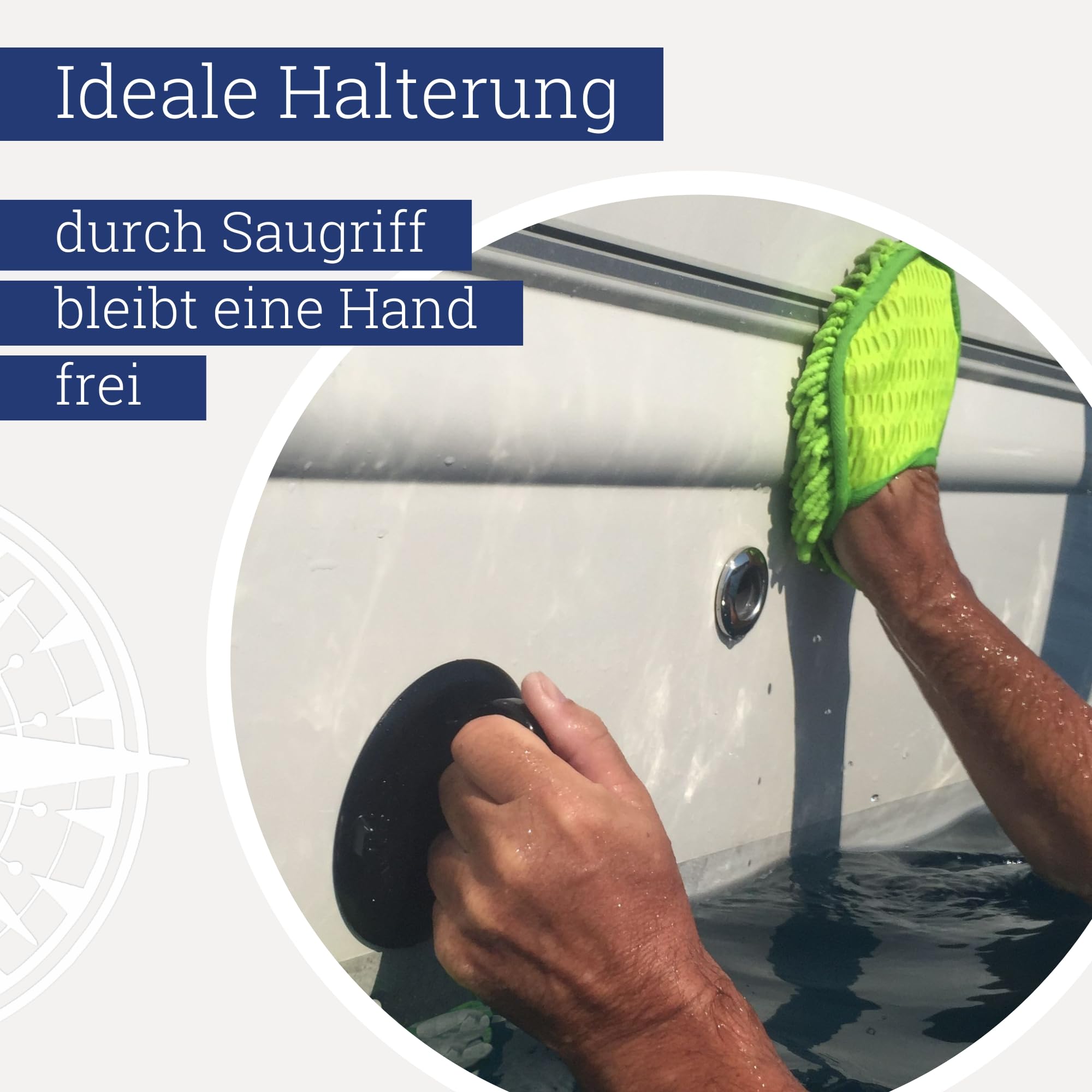 YachtGrabber – innovativer, schwimmender und nur mit Einer Hand bedienbare Saugnapf für alle Arbeiten rund um das Boot