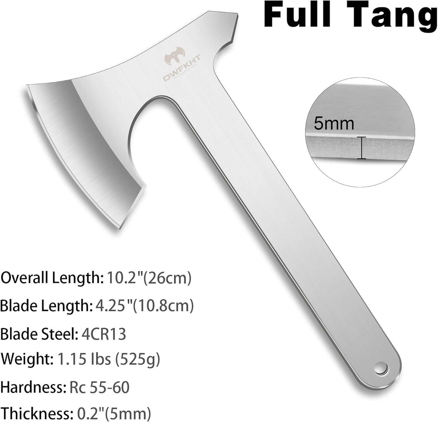 Throwing Axe Set, 3 Pack 10.2" Throwing Axes and Tomahawks Full Tang Stainless Steel with Nylon Sheath, 4.3" Blades Design, Perfect for Axe Throwing Game, Competition and Recreation