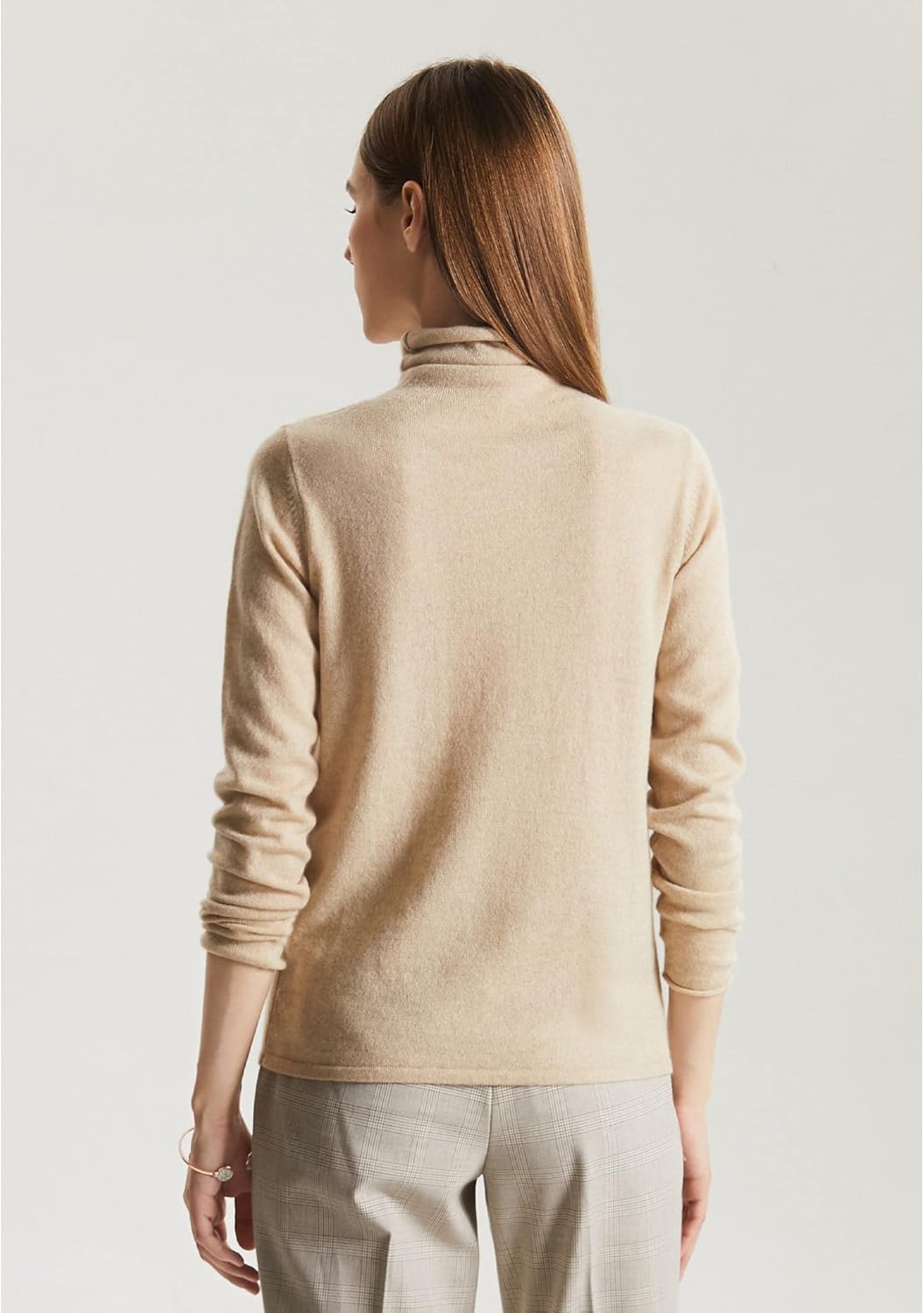 GreenMount Women's Turtleneck Sweater 100% Pure Cashmere Essential Long Sleeve Pullover Pile Collar Sweater for Women - Image 3