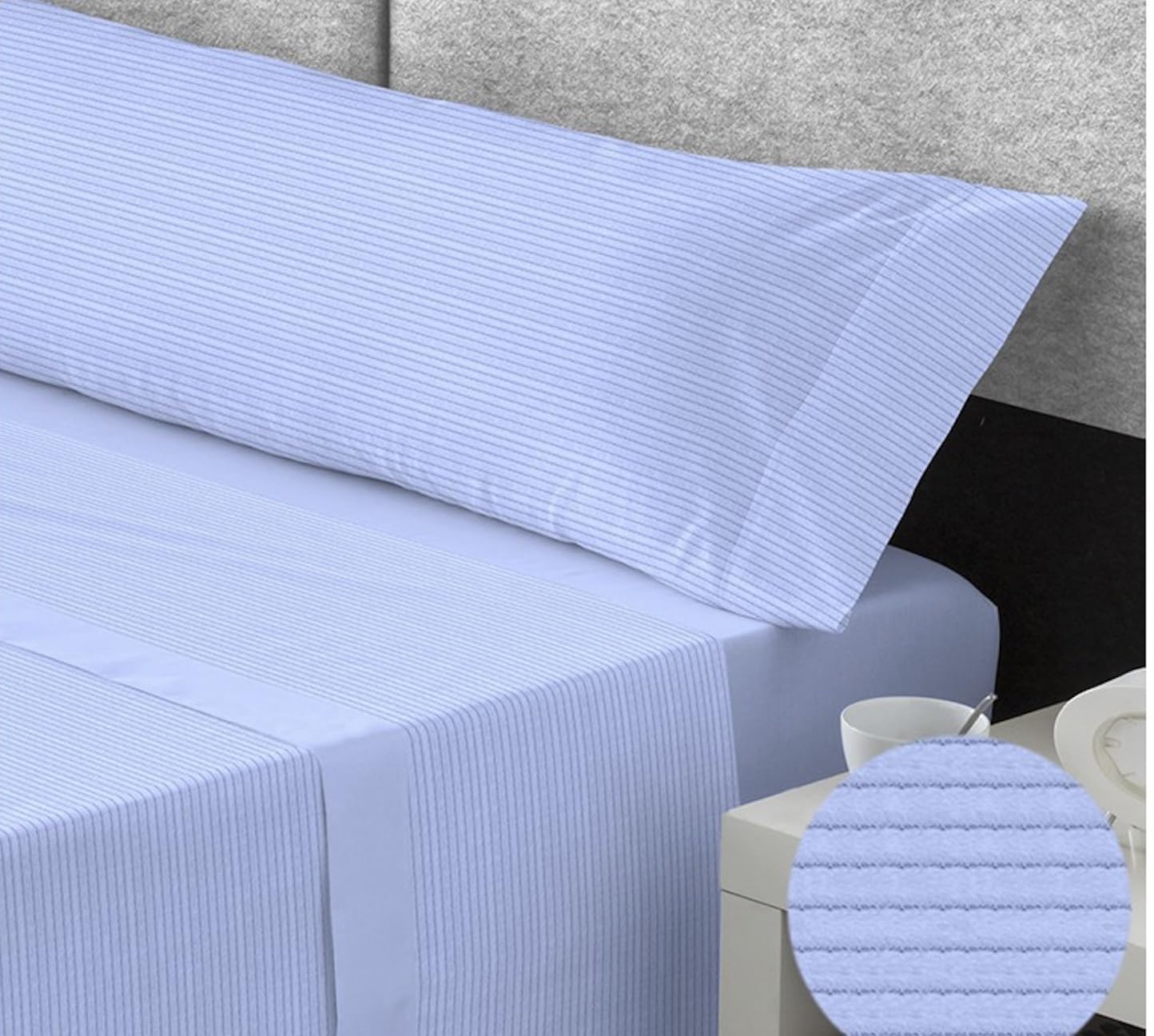 DECASATEXTIL – Juego de sábanas coralina Extra Suave- Tacto Microlina– Sabanas de Invierno - Doble perchado – Sabana Bajera, encimera y Funda Almohada - Cama 135/140 cm -Jacquard Azul