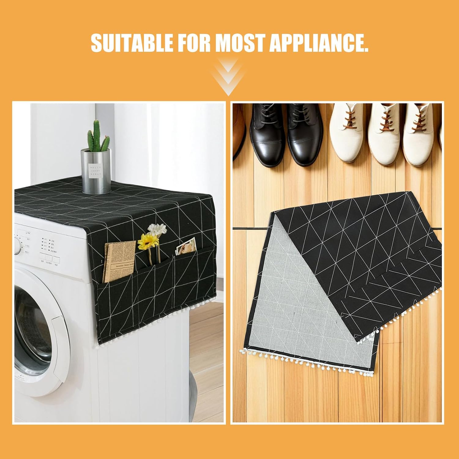 Refrigerator Dust Cover with Pockets image 3