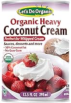 Lets Do Organic Heavy Coconut Cream - Vegan Whipped Cream, Coconut Cream Canned, Vegan Heavy Cream, Coconut Whipped Cream - 13.5 fl oz (Pack of 1)