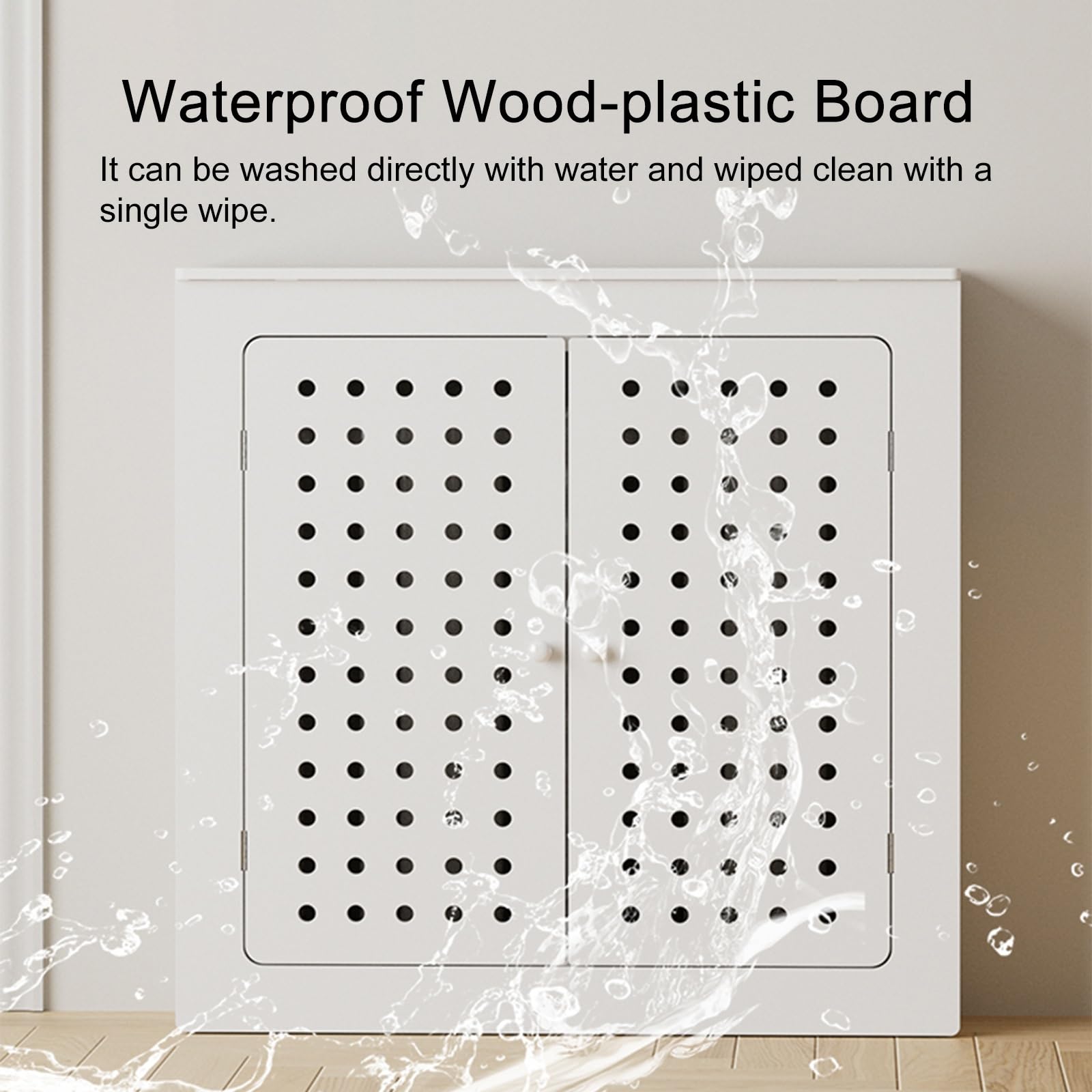 Moderno estante blanco para radiador con 2 puertas, fácil montaje, armario calefactor para sala de estar, dormitorio, baño, elegante decoración del hogar (80 x 90 x 20 cm)