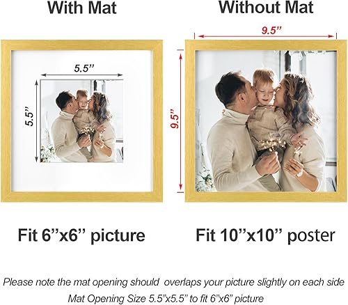 Vista 148 de Yaetm Portarretratos de 12 x 12 pulgadas con paspartú para fotos de 8 x 8 pulgadas, juego de 9 marcos cuadrados de 12 x 12 pulgadas, marco blanco