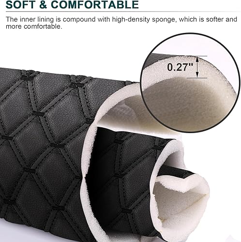 Miniatura 5 de Tela acolchada de vinilo de piel sintética de 1 yarda con respaldo de espuma de 0.27 pulgadas, material de cuero de 63 pulgadas de ancho para