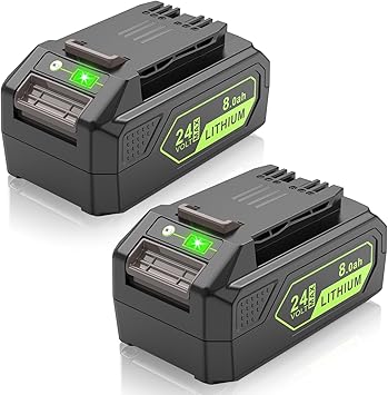 Futurebatt 24V Battery for Greenworks 8.0Ah 2 Pack Lithium-ion Battery Replacement 29842 29852 LB24A020 for Greenworks 24V Corldss Power Tools Lawn Mower Trimmer Weed Blower
