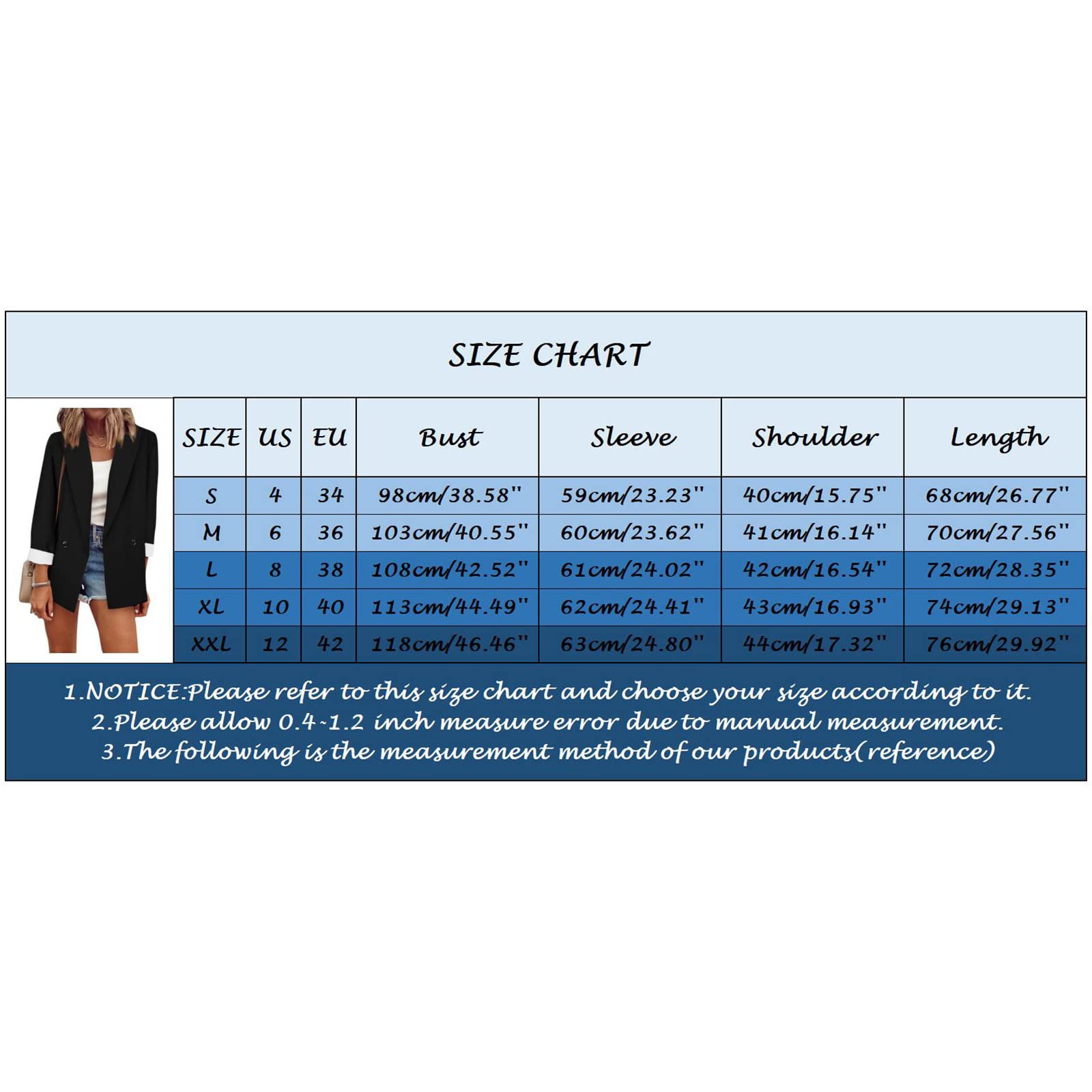 Blazer élégant pour femme - Veste de costume à manches longues - Veste à revers solide - Veste d'affaires en tricot