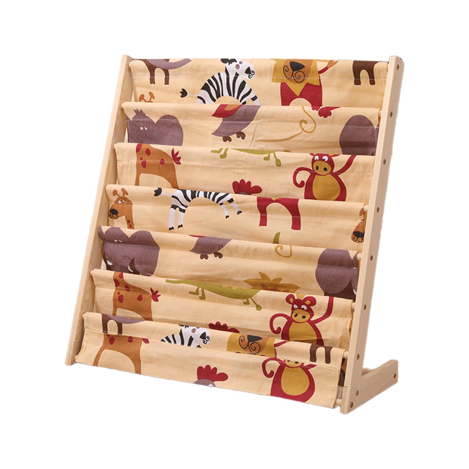 Libreria per bambini, organizer per libri illustrati per bambini, design con animali carini, 60 x 30 x 80 cm