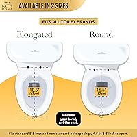 Vista 3 de BATH ROYALE Asiento de entrenamiento para ir al baño - Cierre suave, Kingsport BR721-00, blanco alargado, combo para adultos y niños