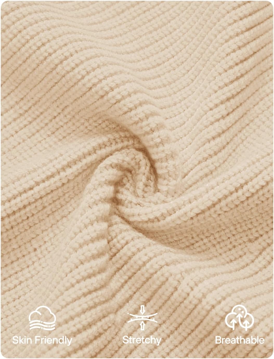 ZESICA Women's Fall Long Sleeve Sweater Dress 2026 Casual V Neck Button Ribbed Knit A Line Swing Mini Dresses - Image 5