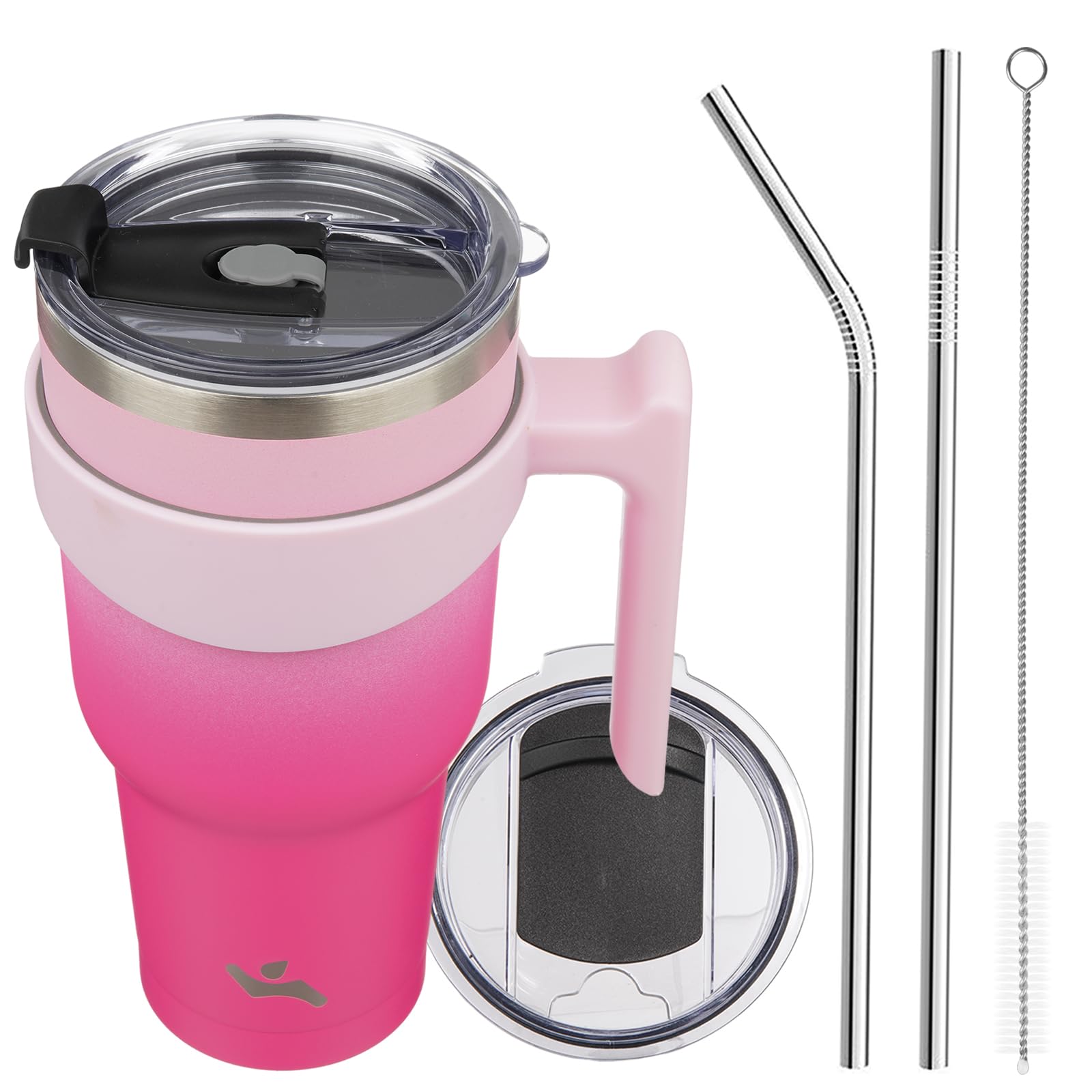Konokyo 40 oz Tumbler with Handle and Straw, Insulated Travel Mug