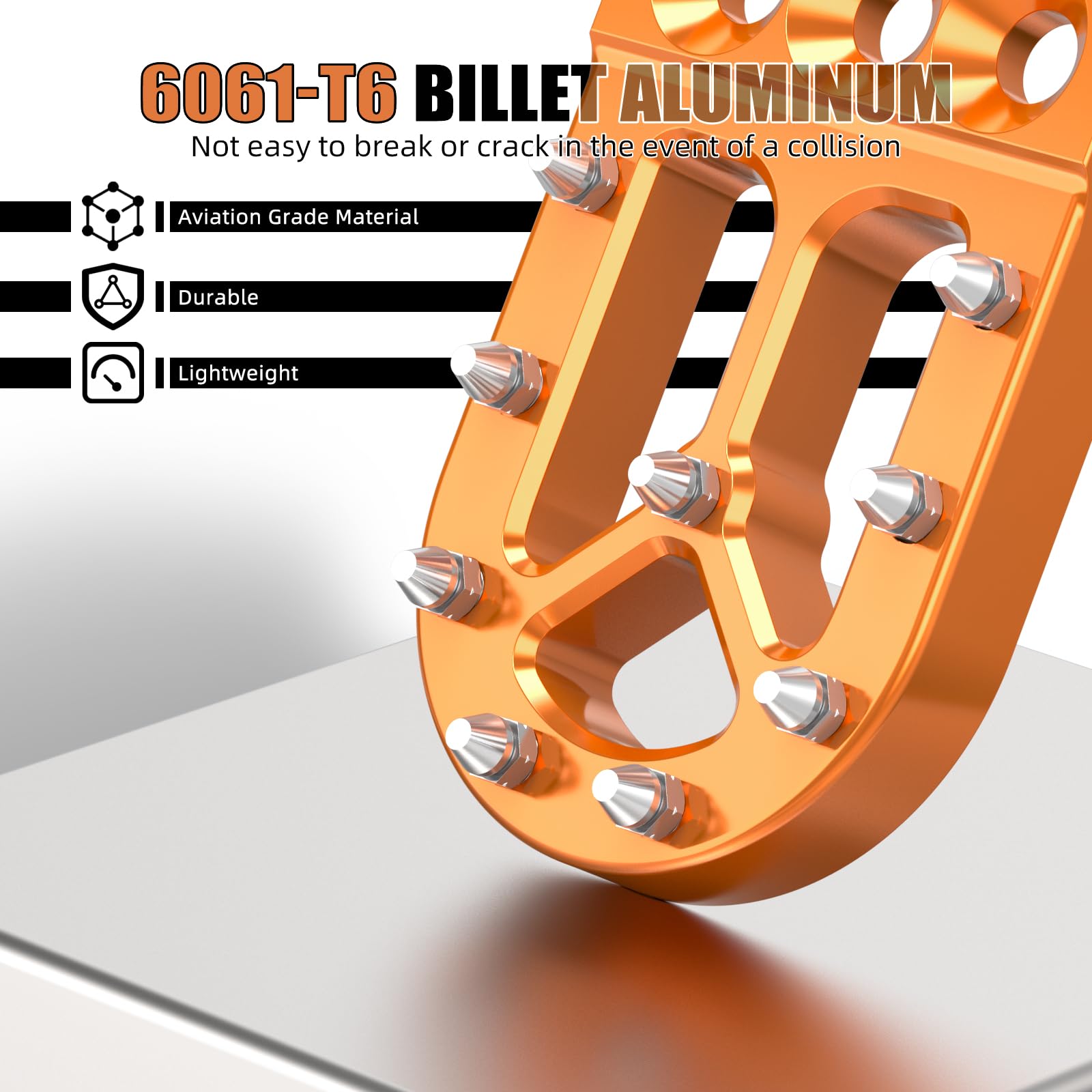 NICECNC Orangefarbener Aluminium-Bremshebel-Peg Compatible with 390 Adventure 2020–2023, Compatible with Husqvarna 701 Enduro/Supermoto, Compatible with GasGas 700 SM/ES, Siehe Ausstattung