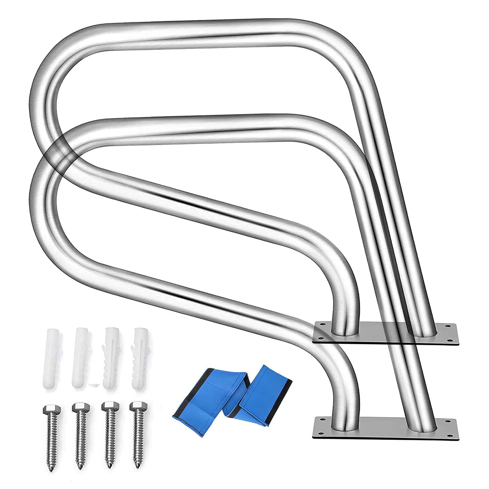 Rampe double d'escalier de piscine à 3 coudes en acier premium 304