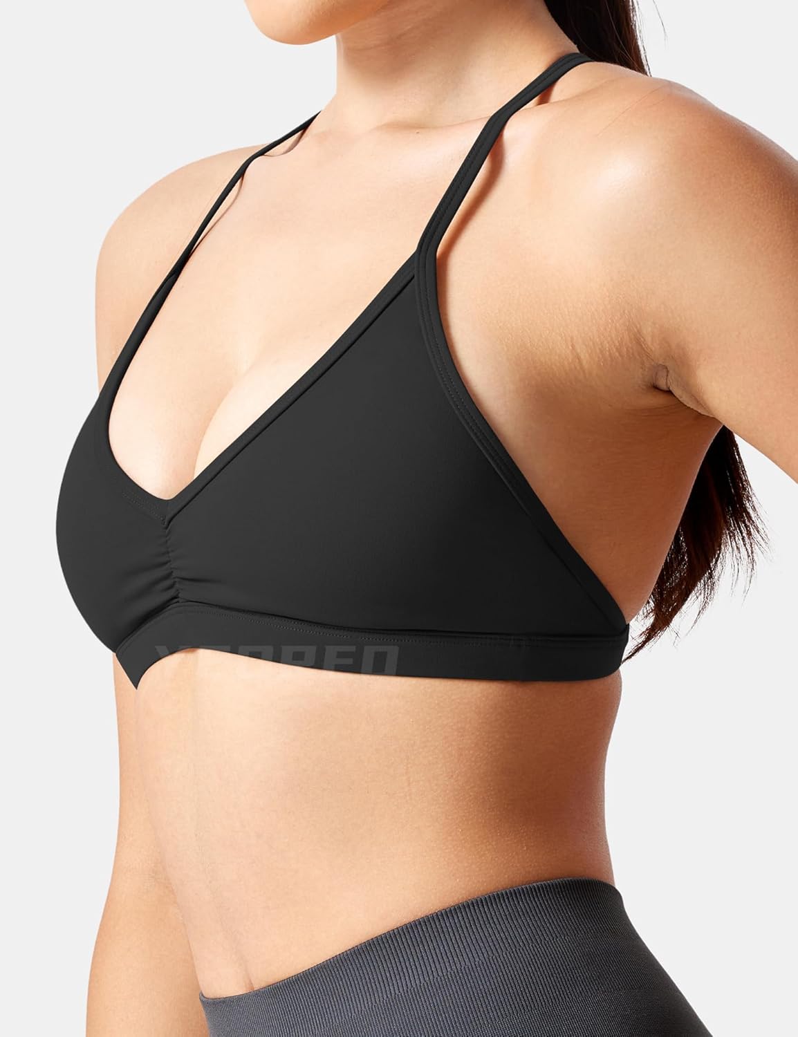 YEOREO Workout Sports Bras for Women Padded Strappy Open Back Gym Bra Light Impact Criss Cross Yoga Crop Top - Image 8