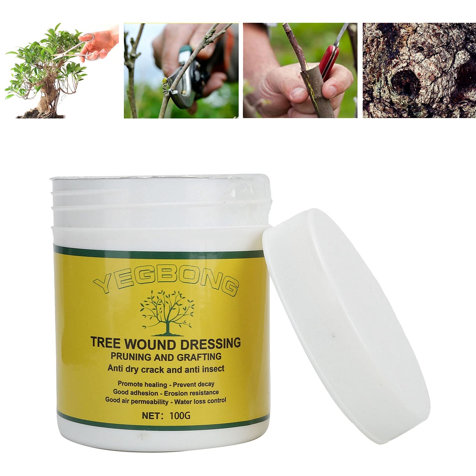 Tree Wound Sealer, Fast Healing Grafting Wax for Pruning Cuts and Damaged Bark, Protective Sealant for Fruit Trees Ornamental Plants Gardeners Landscapers Home Growers