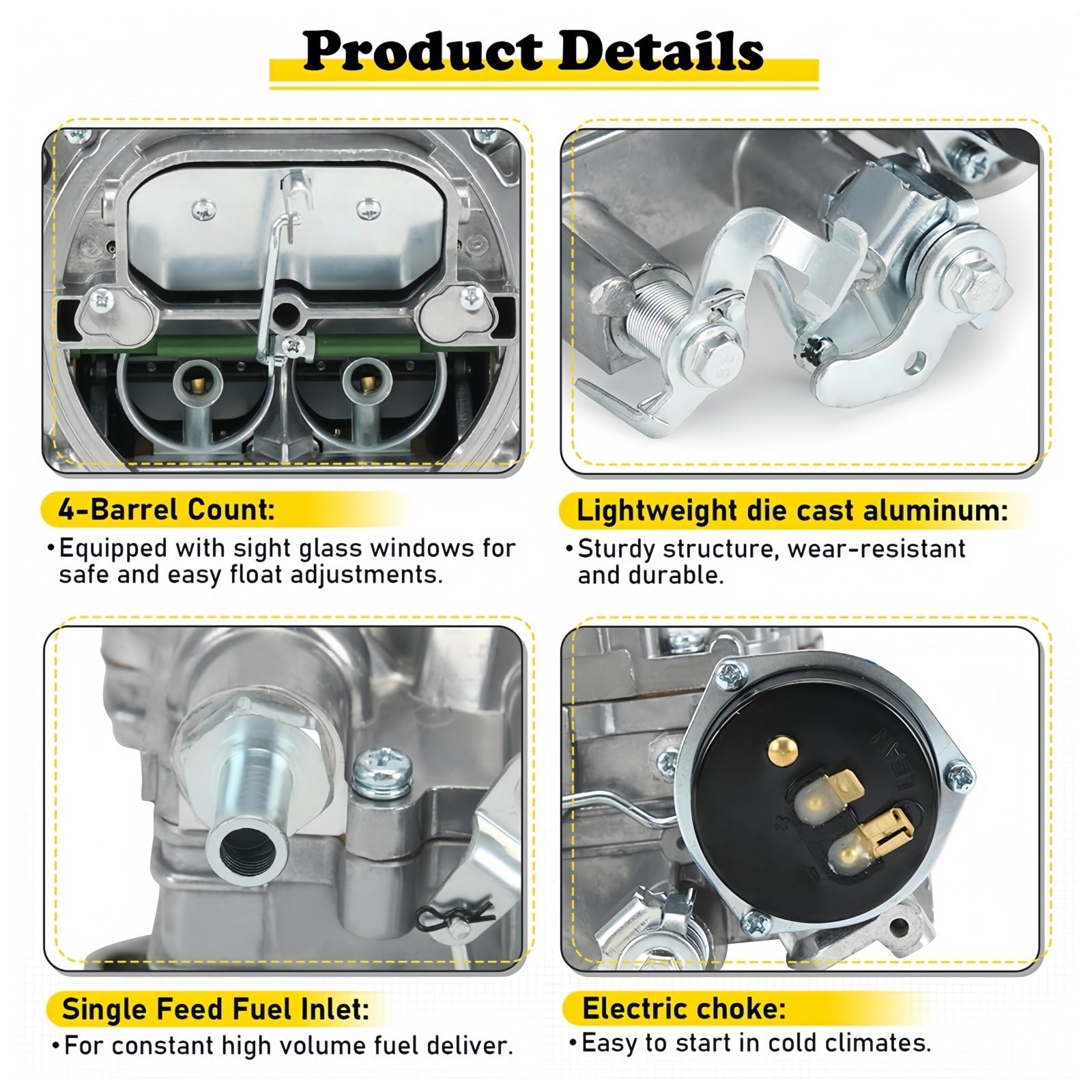 Vergaser Vergaser-Reparatursatz für Edelbrock 1407 Performer 500CFM Marine Square Bore Manual