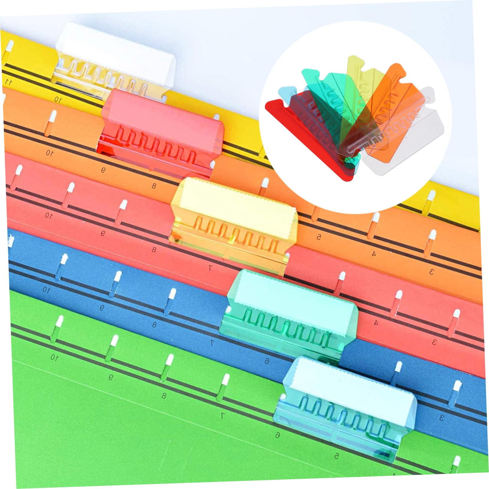 3 Set Etichette Colorate per File Sospesi in PVC Riutilizzabili Linguette Staccabili per e Organizzazione Documenti per Ufficio Scuola e
