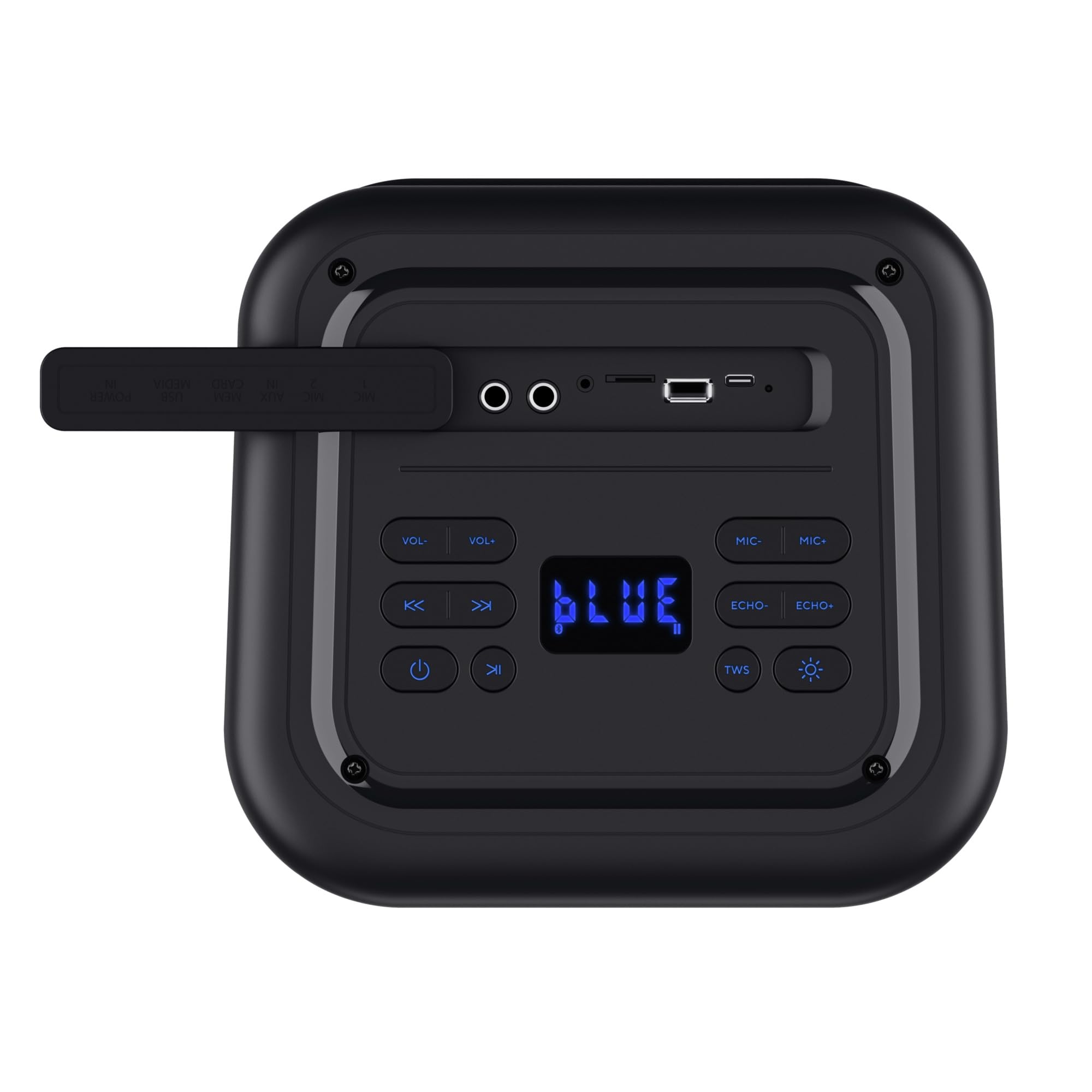 Trust Azura Cassa Bluetooth Portatile 100W per Feste, Altoparlante Bluetooth LED RGB Wireless Party Speaker Intemperie IPX4, Batteria Ricaricabile 11 Ore, 2 Ingressi per Microfono Karaoke - Nero