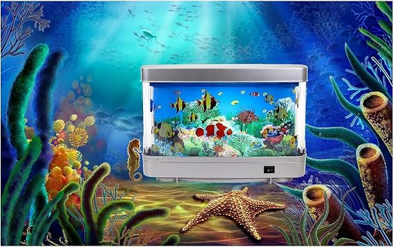 Frutiger Aero Fish Lamp,Frutiger Aero Lamp,Artificial Tropical Fish Lamp,Motion Night Light Virtual Moving Imitating Ocean,Frutiger Aero Decor [Energy Class A+]