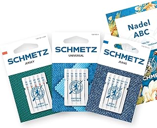 SCHMETZ | 15 Nähmaschinennadeln | Starter Set | Universal/Jersey/Jeans | Sortierungen | Inklusive 1 Nadel ABC
