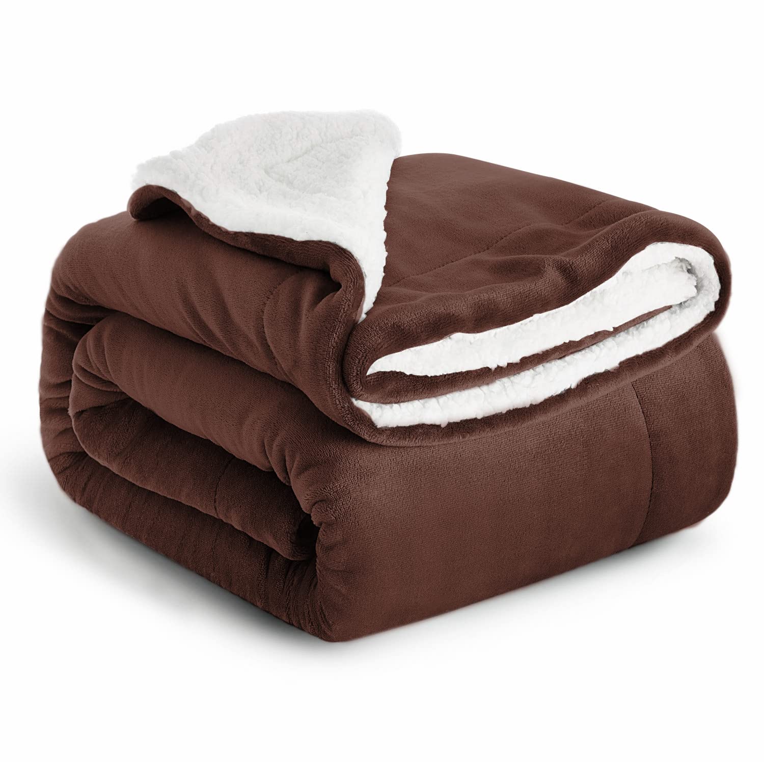 IR Imperial Rooms Sherpa Fleece Throw Blanket - Thick and Warm, Fluffy Microfiber Solid & Soft Blankets for Bed Sofa and Couch Double/Twin Size, Coffee, 150x200cm