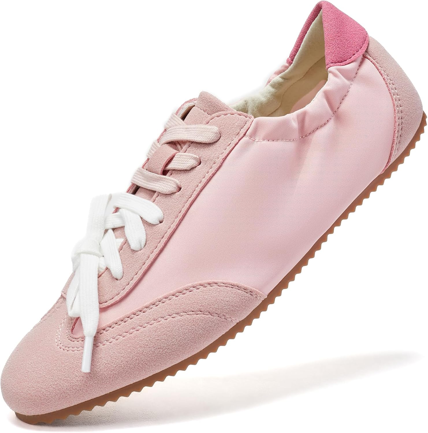 Skywind Women's Ballet Fashion Sneakers Lace up Ballet Flats Lightweight Sneakerina Comfort Ballerina Casual Walking Shoes