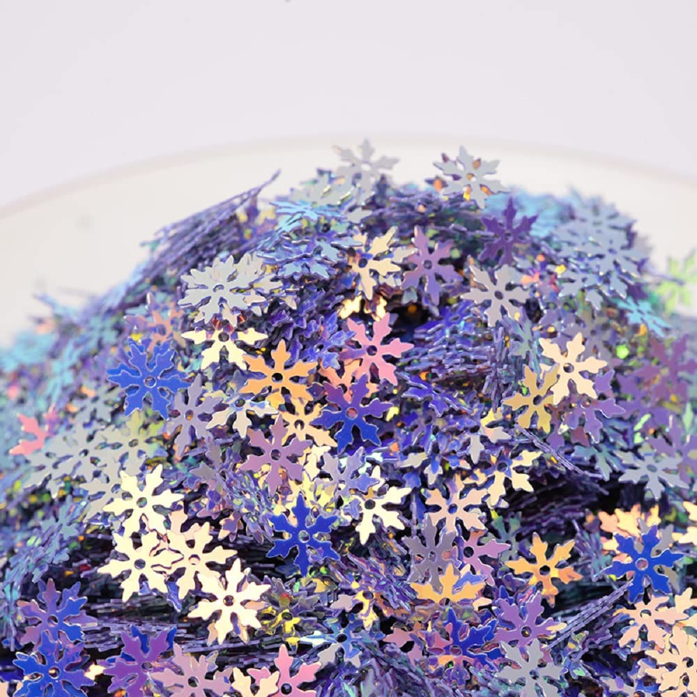 2000 Pieces/50g Snowflakes Party Glitter PVC Confetti for Christmas Table Confetti Glitter for Winter Snowfield Wonderland Xmas Party Supplies DIY Craft Projects Party Decorations