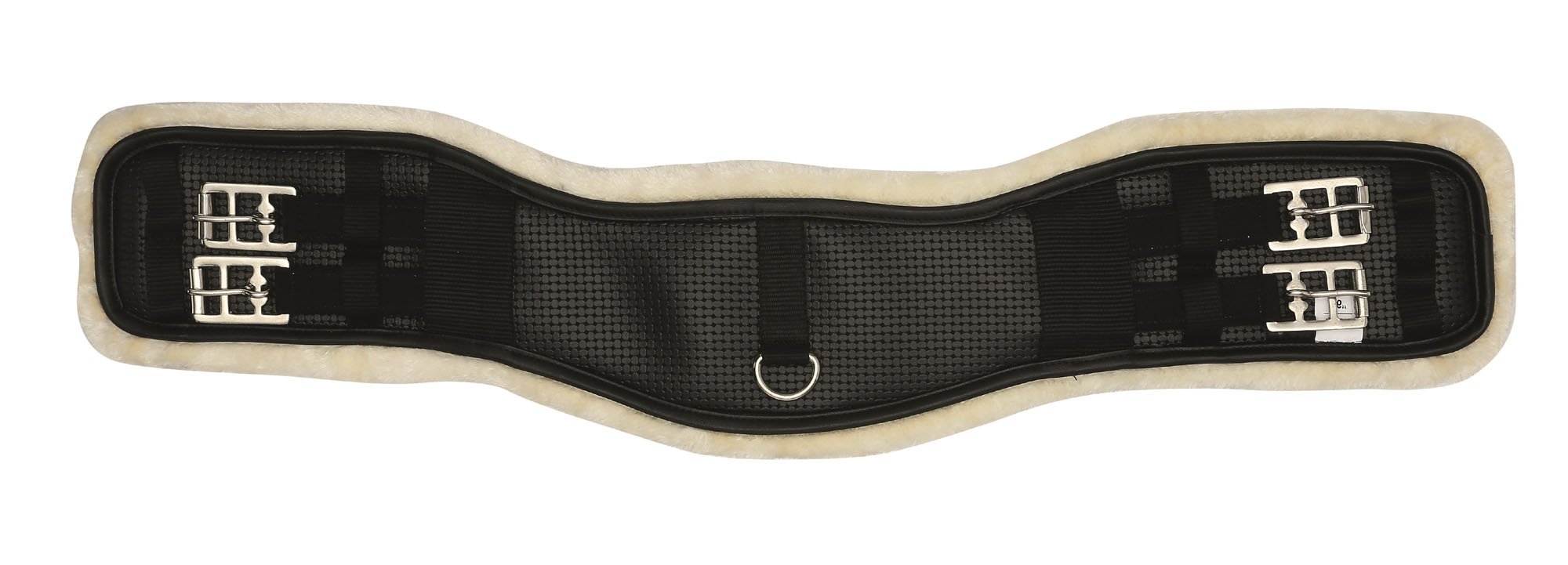 Horse Guard Cincha corta acolchada con piel sintética, hebillas de rodillo de 75 cm