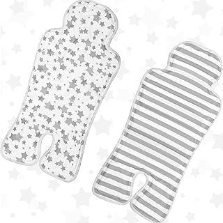 Qunclay 2 Pcs Baby Gel Car Seat Cooler Pad Breathable Ice Seat Cooler Mat Universal Car Seat Cooler Pad for Babies Multifunctional Baby Stroller Seat Liners Baby Cushion Chair (Gray Star)