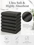BIOLINEN Grey Bath Towels Set 6 Pack 24x48, 100% Cotton Towels for Bathroom, Soft Absorbent Quick Dry Towels for Gym Spa Hotel Pool, Bulk Bath Towel