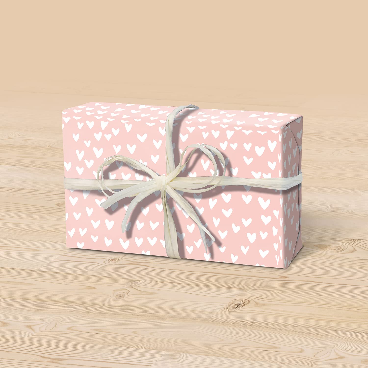 Clairefontaine, 223862C, Rollo de papel de regalo, Excellia Tiny Rolls, 5m x 35cm, 80g, Corazones