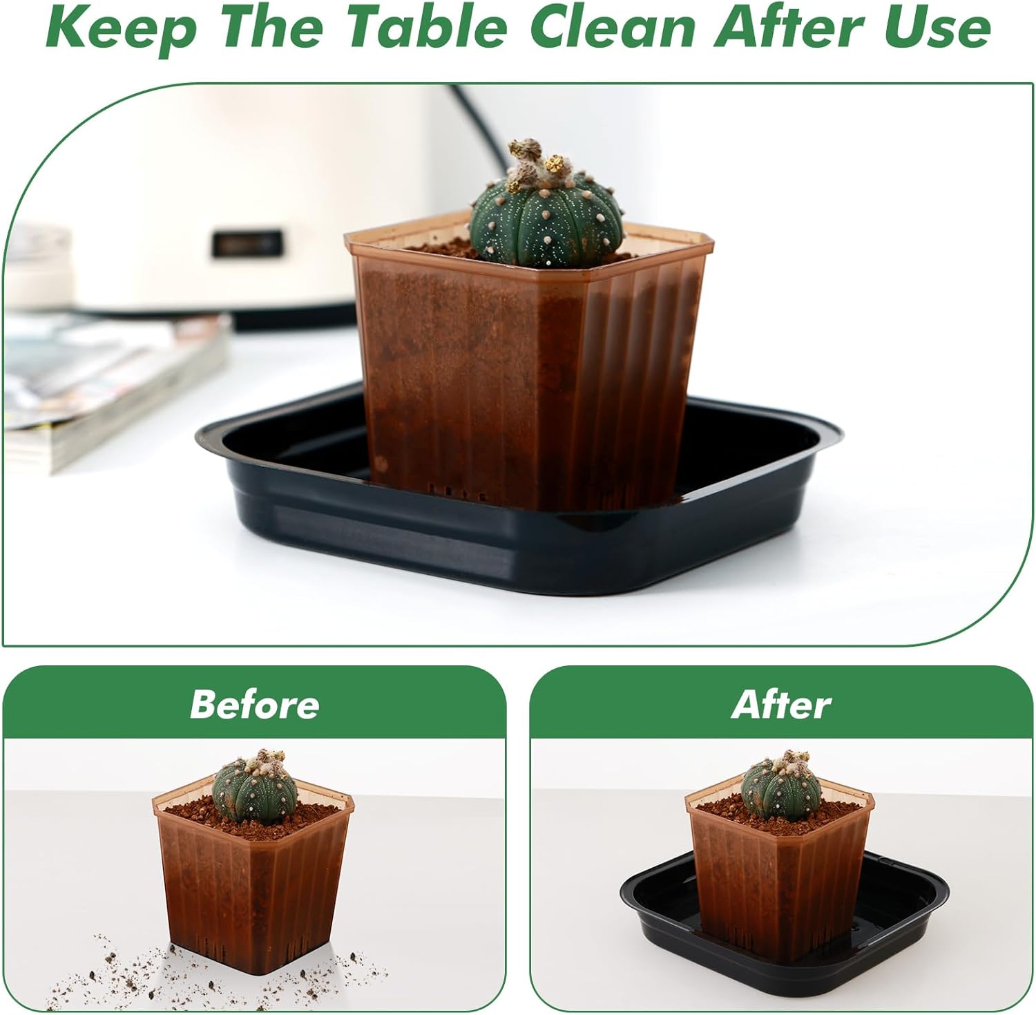 12 Inch Plant Saucer 30 Pack Plant Trays for Pots Square Plant Pot Saucers for Outdoors and Indoors Plant Water Catcher Tray Plastic Plant Trip Trays Saucers for Potted Plants Planter Dishes