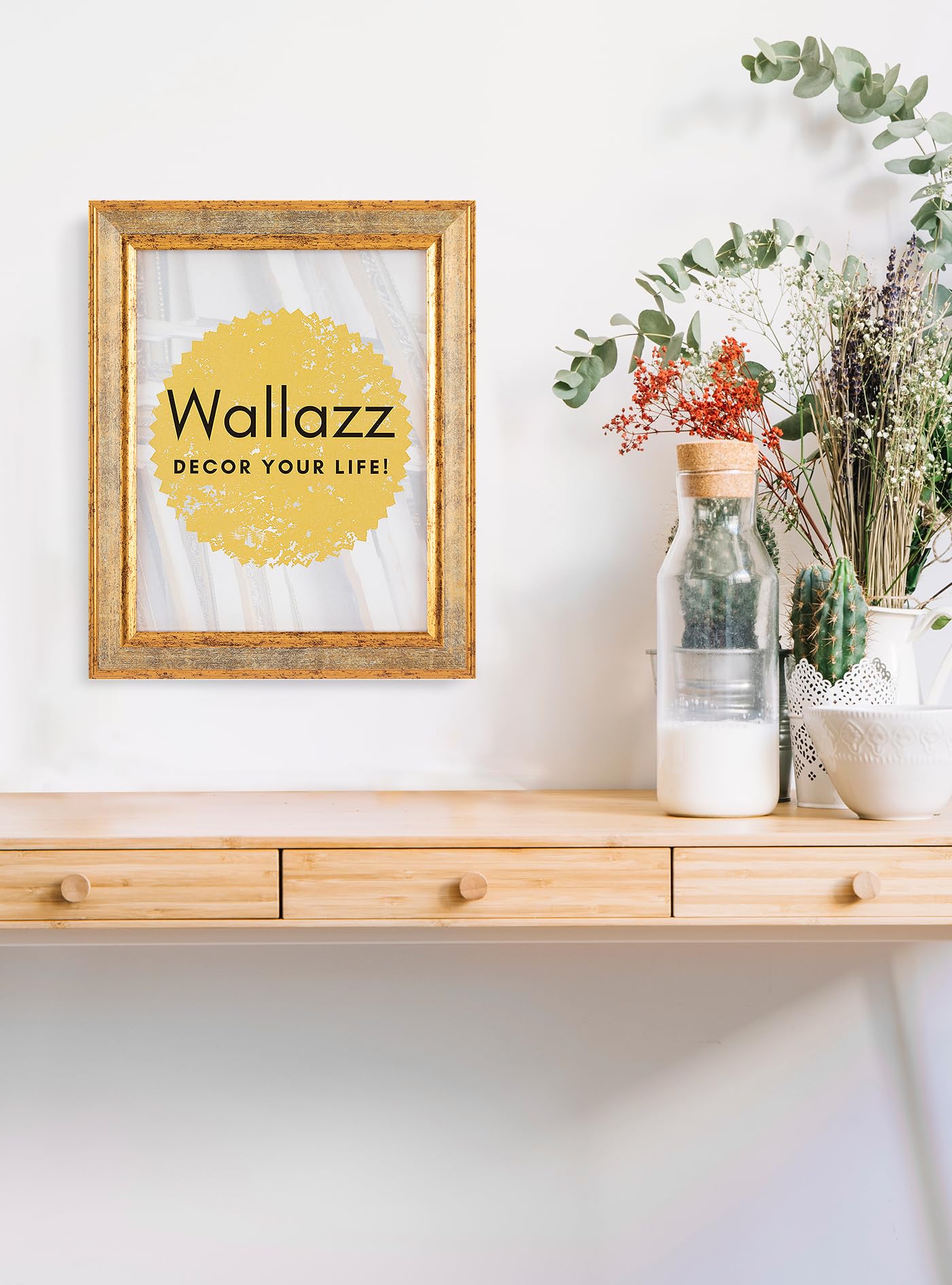 Wallazz Cornice Portafoto in Legno Pregiato - Made in Italy - Vetro Sintetico Infrangibile Crilex - Cornice per Tela - Design Italiano e Qualità Artigianale, 50x70cm Bianco