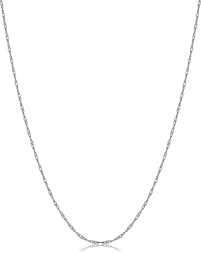 Miniatura 6 de Collar de cadena de cuerda de oro amarillo de 14 quilates blanco o rosa de 0031in 14 16 18 20 24 o 30 pulgadas muy fino y ligero Metal no conocido
