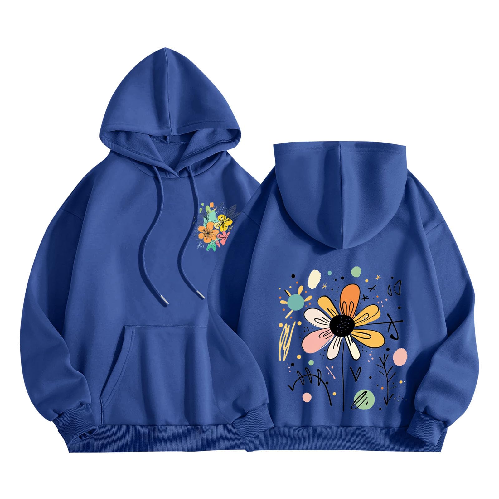 Sweatshirt avec poche cordon coupe ample pour masquer les rondeurs - 6