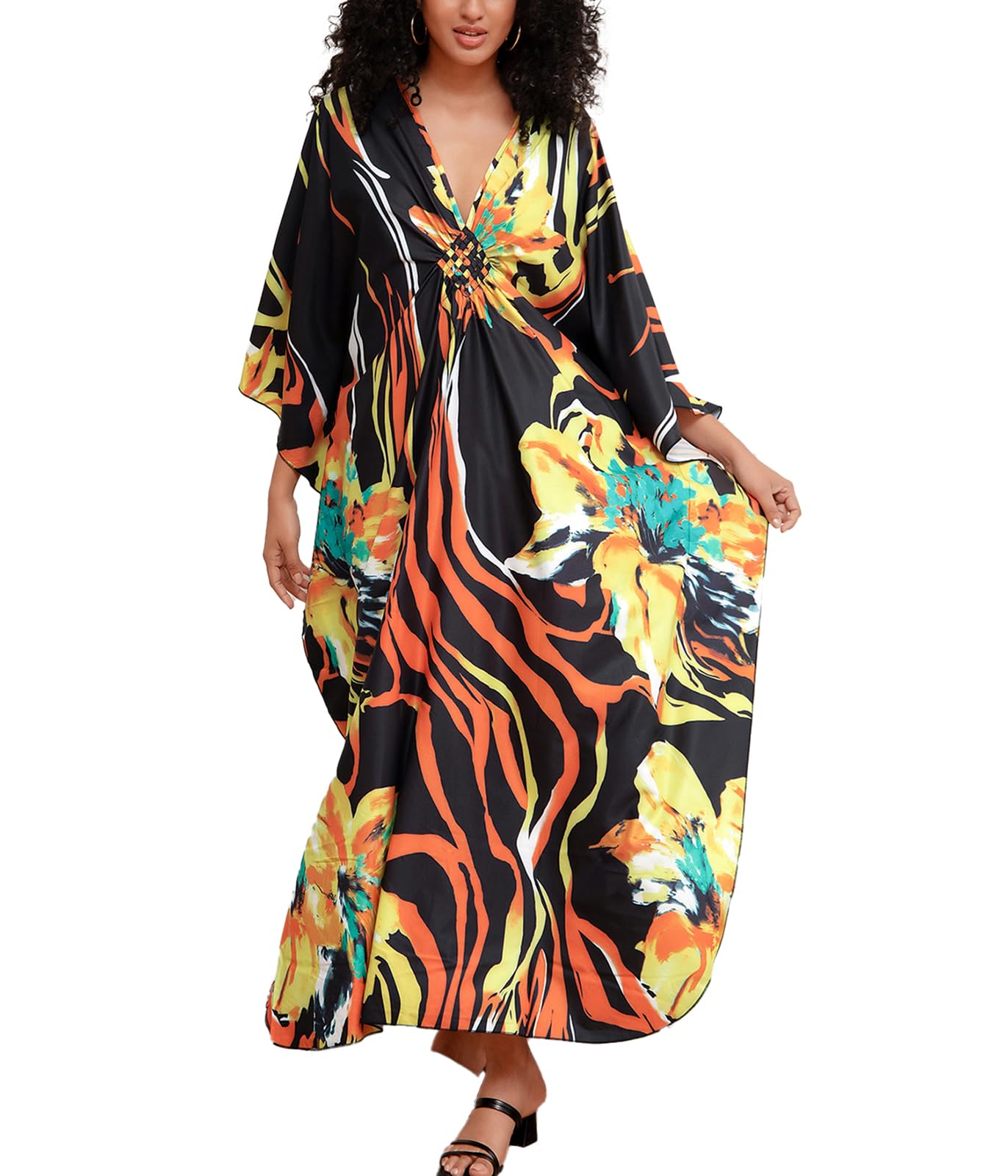 sunforyou Kaftan Dresses for Women Stylish Caftans Plus Size Beach Cover up Soft Loungewear