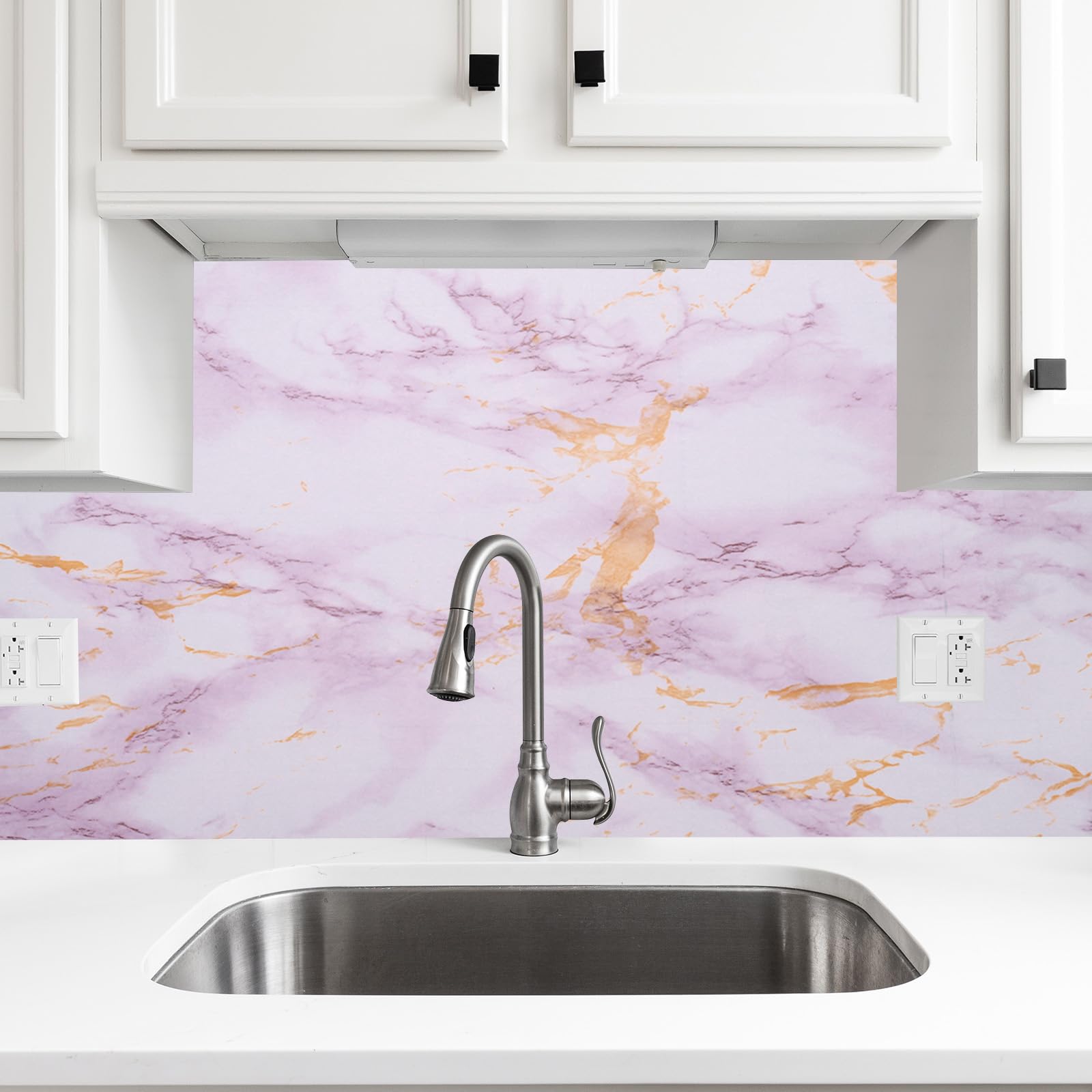 QUARKZMAN Papel Contact Mármol 31.5" X 394" Autoadhesivo Papel Tapiz Para Encimera De Cocina Impermeable Para Pared Encimera De Cocina Gabinete Baño Gris Piedra