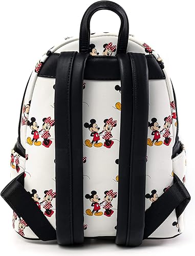Miniatura 3 de Loungefly Disney Mickey and Minnie Mouse AOP - Bolso de hombro con doble correa para mujer Multi