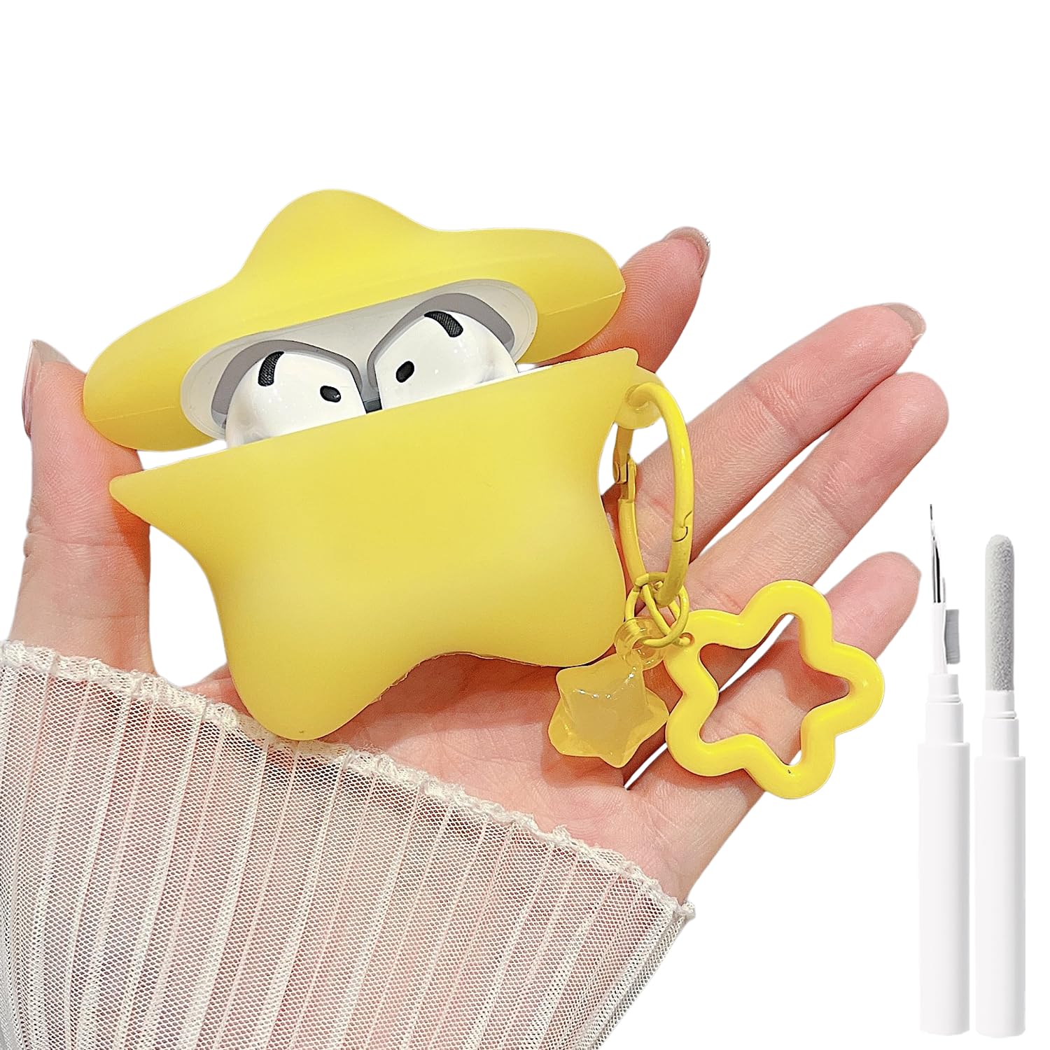 Amazon.co.jp: MINSCOSE AirPods第4世代ケース、かわいい夜光3D星型
