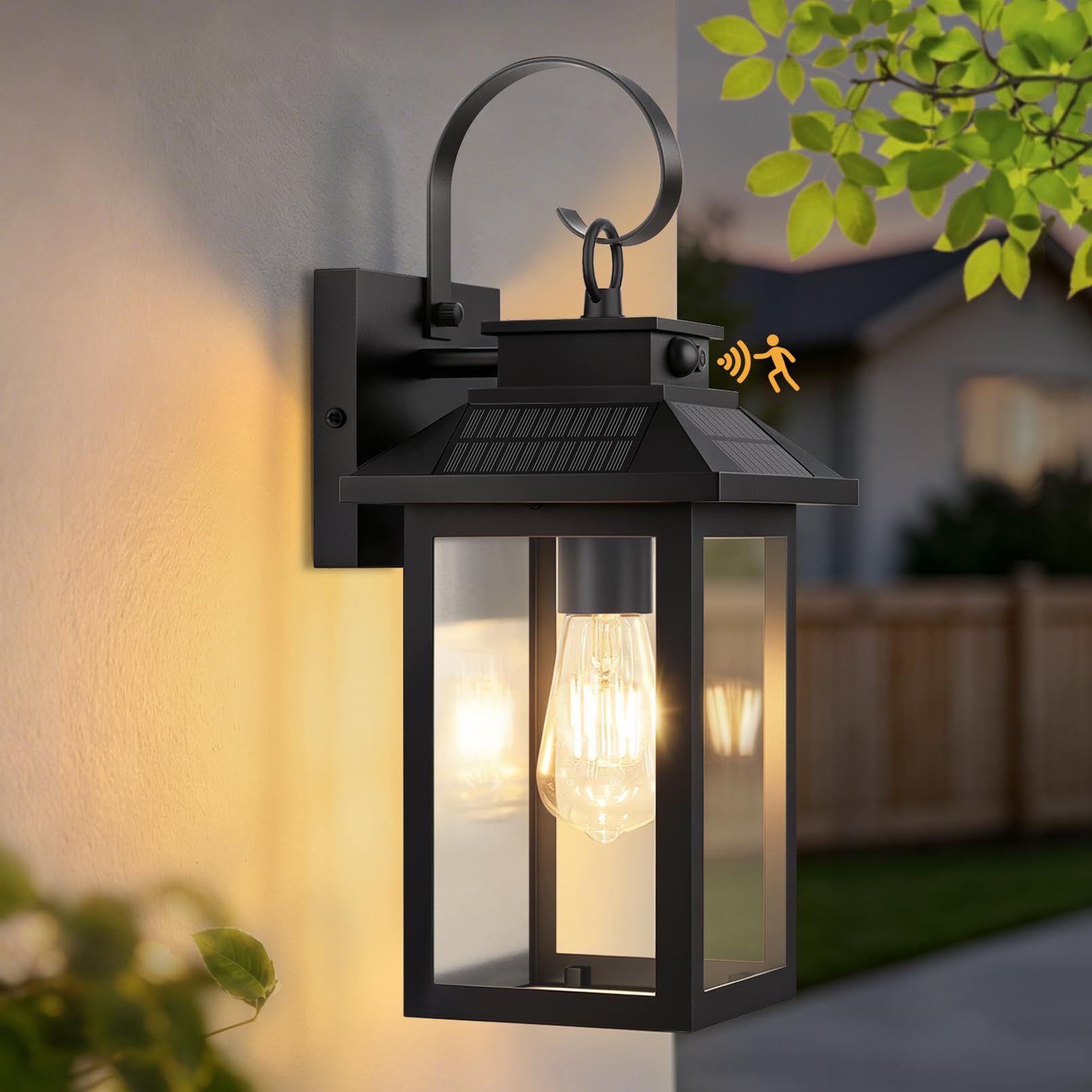 Solar Wall Lights Outdoor with Motion Sensor, Waterproof Solar Powered