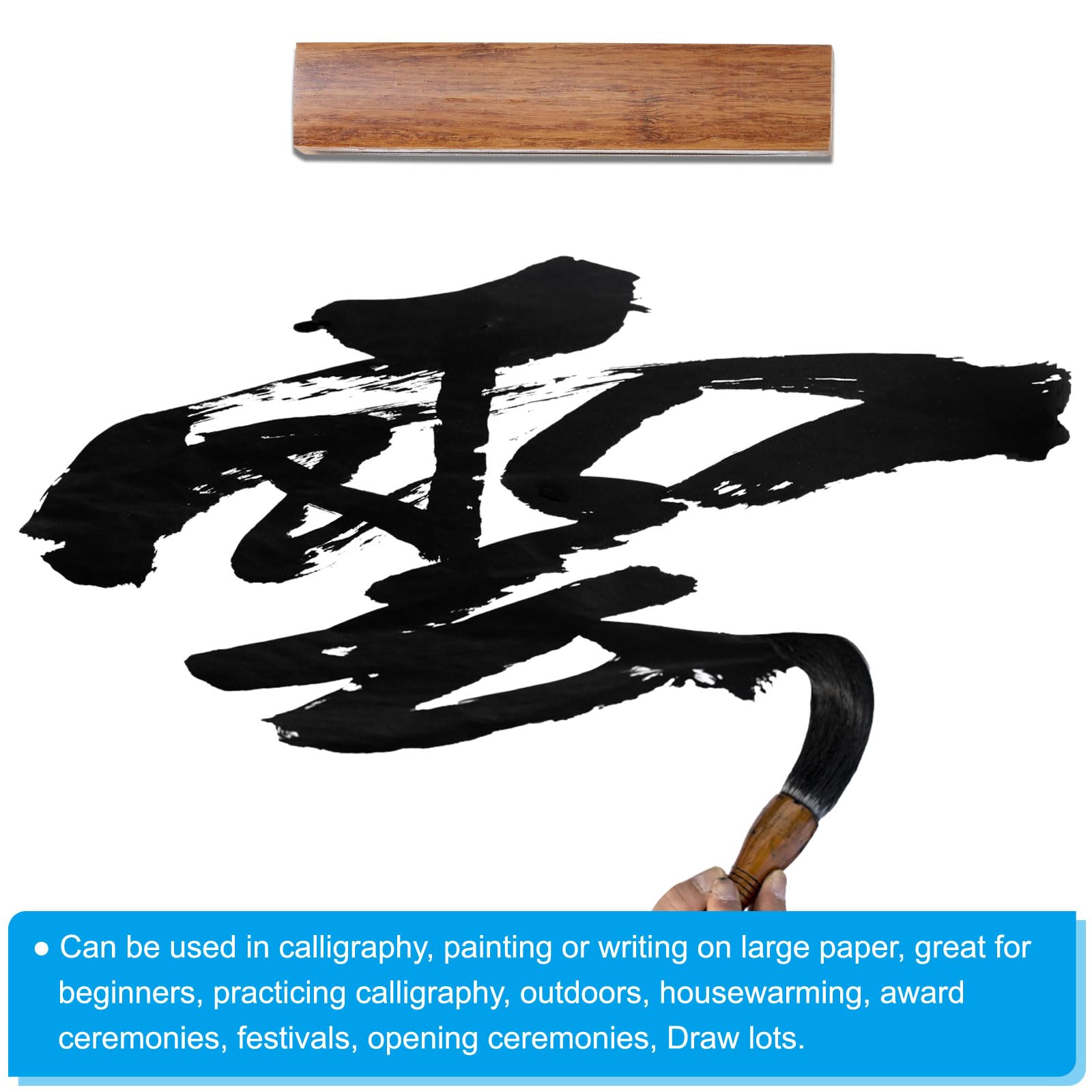PATIKIL Calligrafia Carta Pesi, 2 Coppia Legno Carta Pesi Cinese Calligrafia Legno Fermacarte per Calligrafia Pratica Pittura Scrittura Disegno, 25 cm