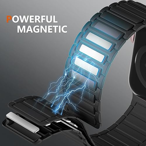 Miniatura 3 de Easuny Correa magnética de reloj compatible con Apple Watch de 1.496 in 1.575 in 1.614 in 1.654 in 1.732 in 1.772 in 1.929 in, correas para mujeres