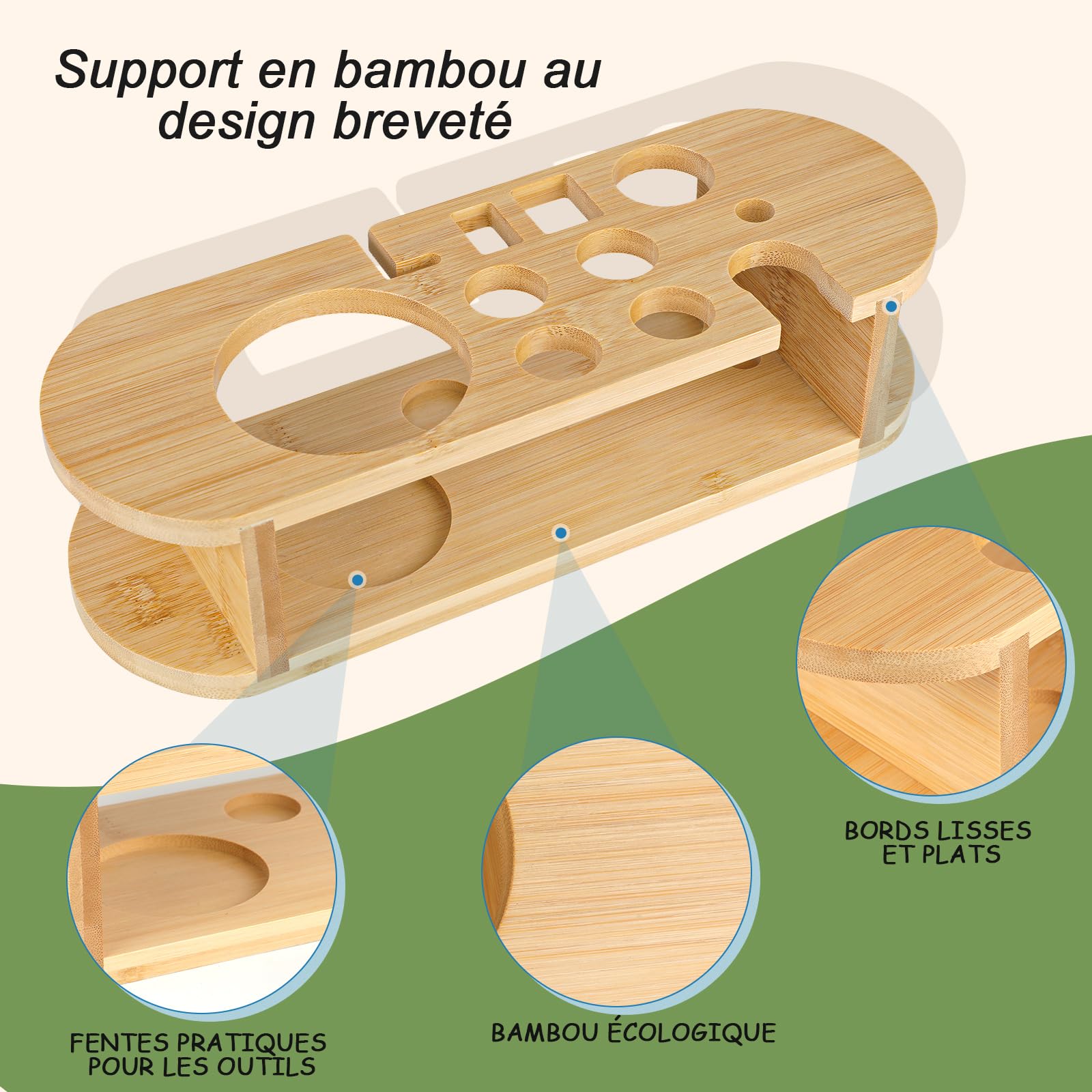 Ensemble Shaker à Cocktails avec Support, Mixeur à Boissons en Acier Inoxydable avec Tous Les Accessoires Essentiels, Kit d'outils de Bar Professionnel, Cadeau pour Homme, Papa, Femme
