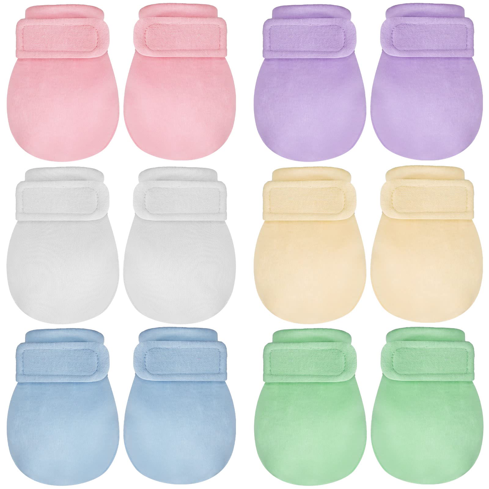 Newcotte 6 Pairs Newborn Baby Mittens No Scratch Baby Gloves