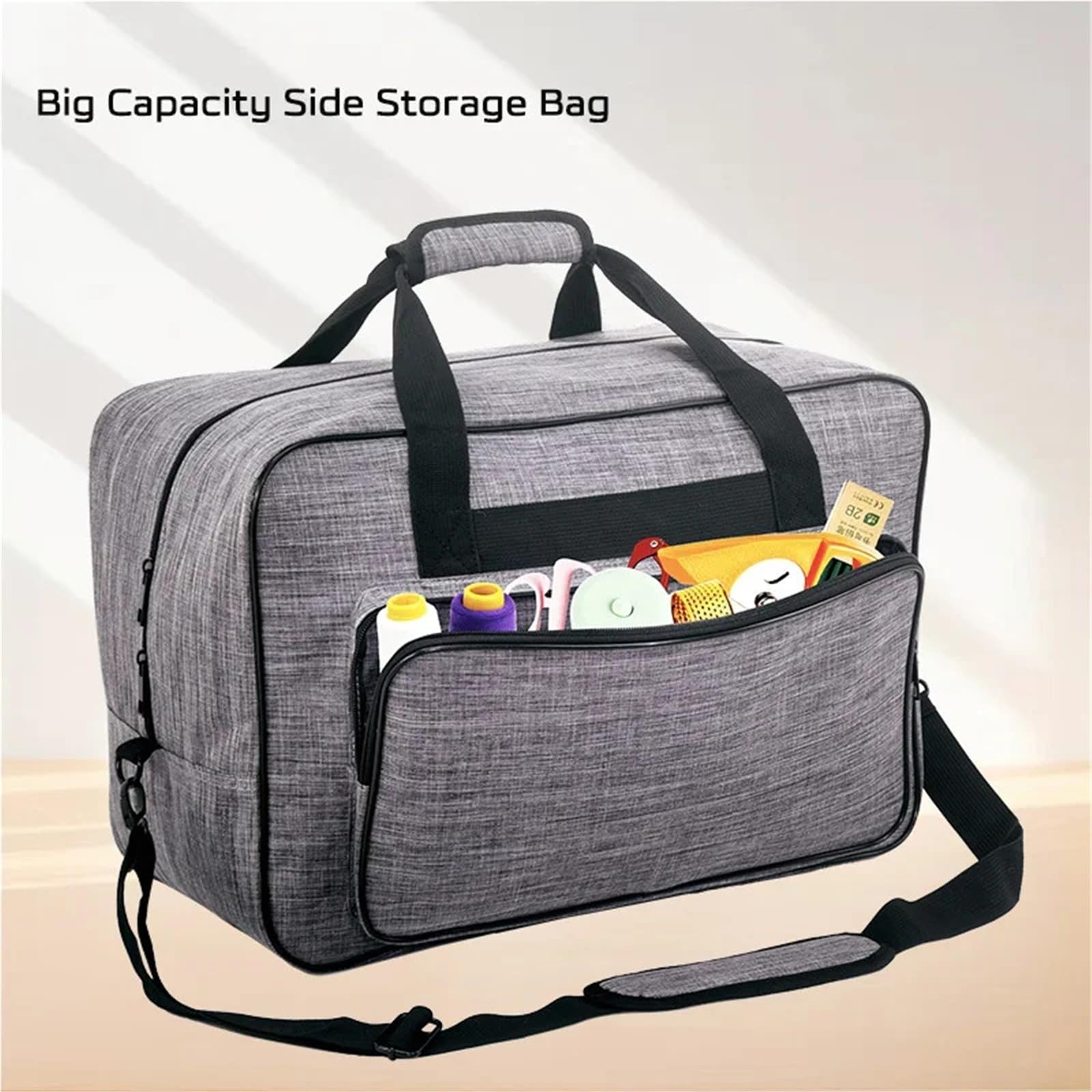 Bolsa de Transporte for máquina Coser portátil, Funda Protectora a Prueba Polvo con Bolsillos for Guardar Hilos(Black)
