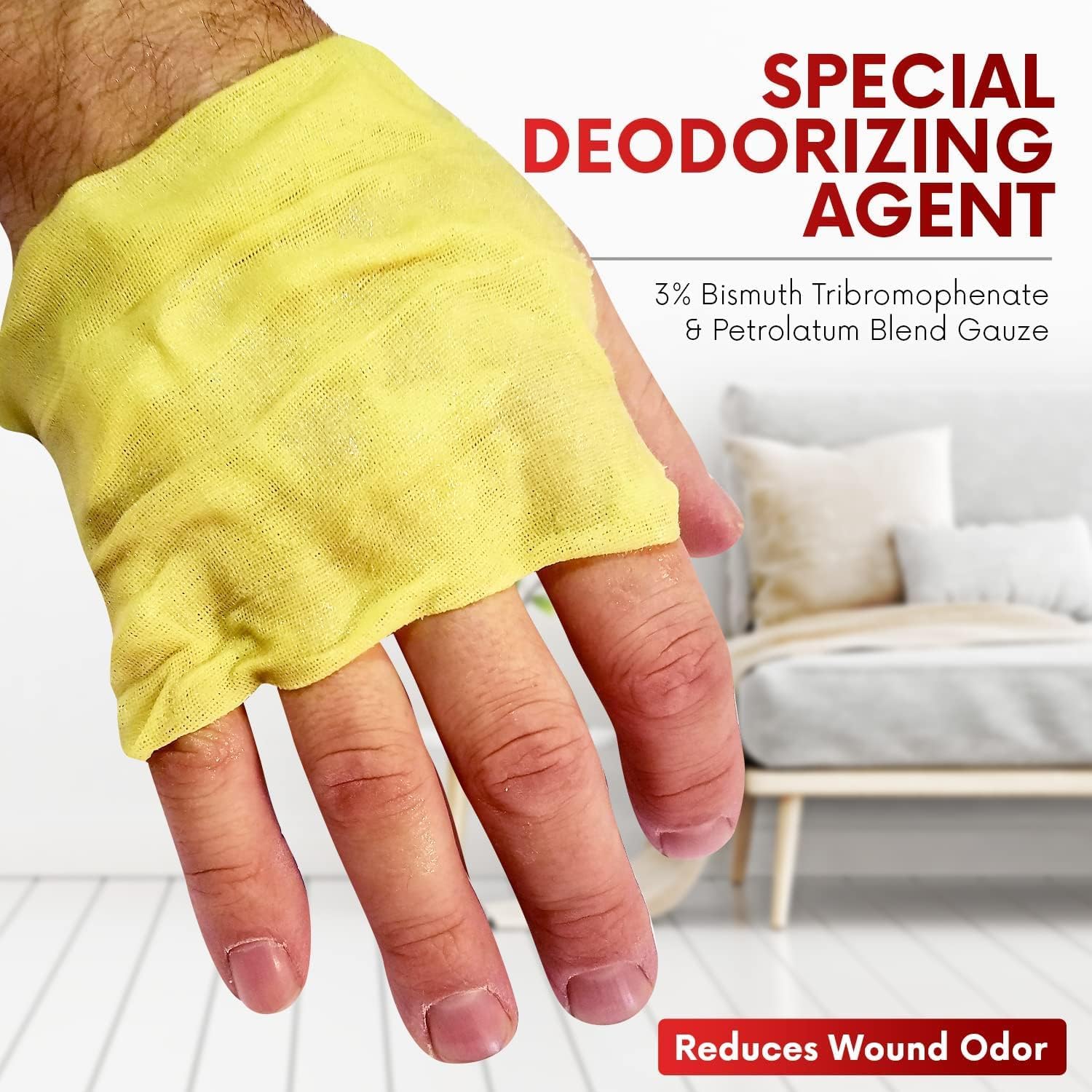 HEALQU Medical Xeroform Petrolatum Dressing 1x8-50 Count - Non-Adherent Gauze Pad for Low Exudating Wounds - Fine Mesh Gauze Patch Sterile for Wound Care Lacerations, Burns & Skin Grafts