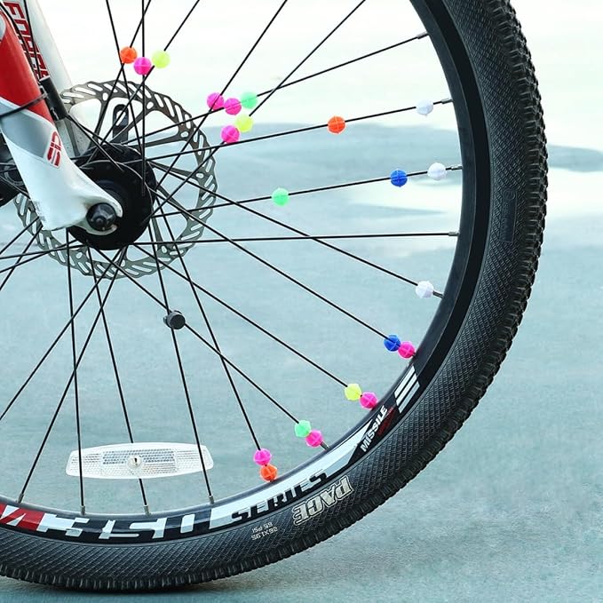 108 piezas de cuentas luminosas para radios de bicicleta miniatura 9