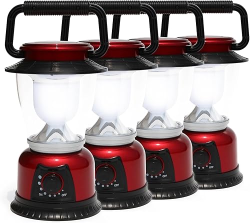 Linterna de campamento alimentada por pilas, luz retro decorativa de potencia variable, brillo ajustable, lámpara de campamento regulable para