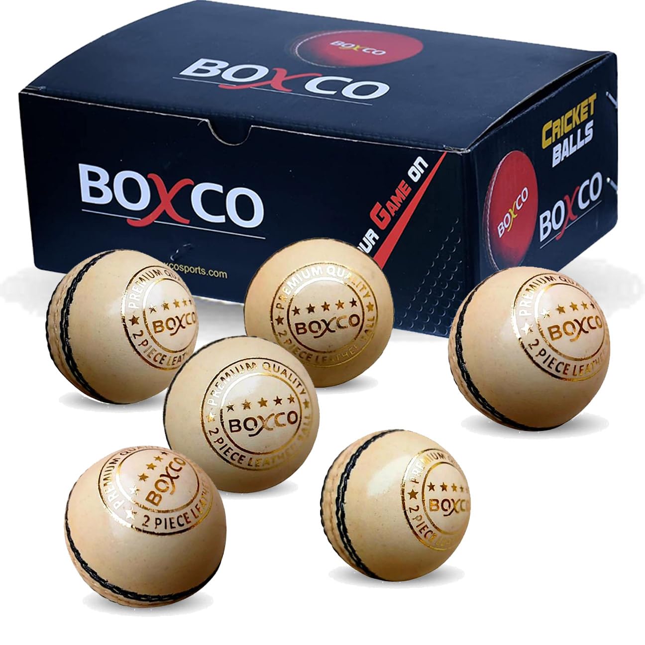 Boxco Premium Two Piece Cricket Leather Ball (Pack of 6) (Natural) (B0C15DX4MJ) Amazon Price History, Amazon Price Tracker